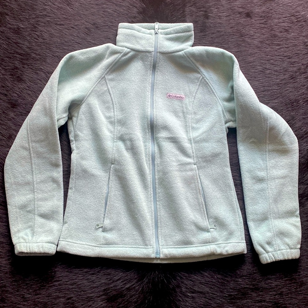 Columbia Light Aqua fleece jacket Medium